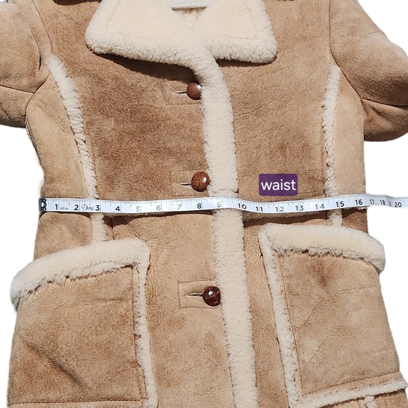 BERT PALEY Womens 100% Pure Wool Sheepakin Shearling Suede Rancher Jaclet Size 8 - Picture 14 of 16